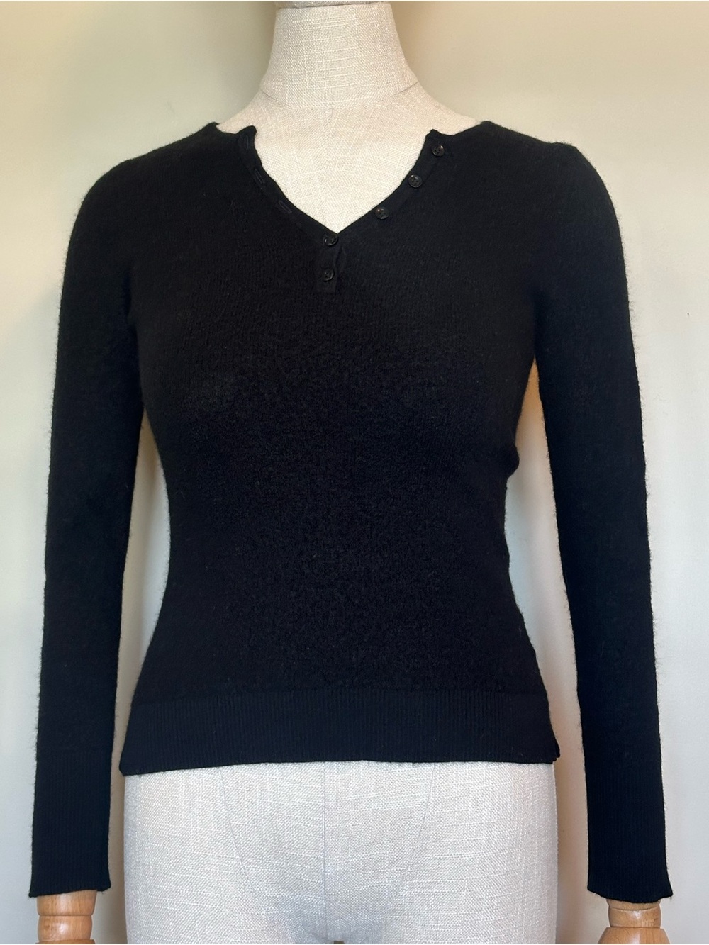 Wicked Wool Henley Neck Fitted 100% Extra Fine Merino Wool Sweater